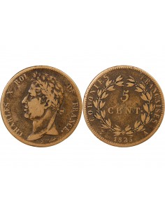 Guyane Française Charles X 5 Centimes Bronze 1825 A Paris 2