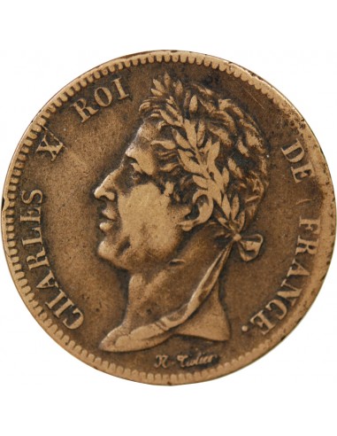 COLONIES FRANCAISES, GUYANE, CHARLES X - 5 CENTIMES - 1828, A PARIS