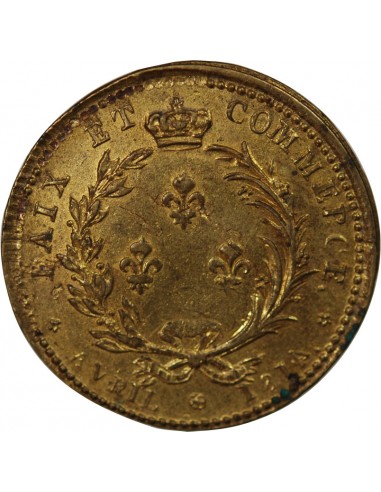 Louis XVIII 1 jeton Laiton 1814