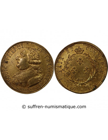 Louis XVIII 1 jeton Laiton 1814