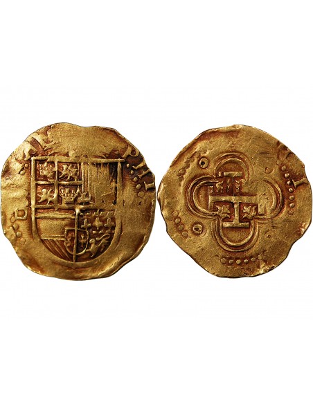 ESPAGNE, PHILIPPE II - 2 ESCUDOS OR 1566 / 1598 S SEVILLE