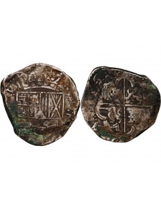 MEXIQUE, PHILIPPE II, III, IV - COB 8 REALES ARGENT 1556-1665 2