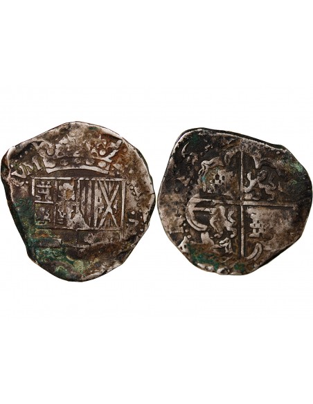 MEXIQUE, PHILIPPE II, III, IV - COB 8 REALES ARGENT 1556-1665