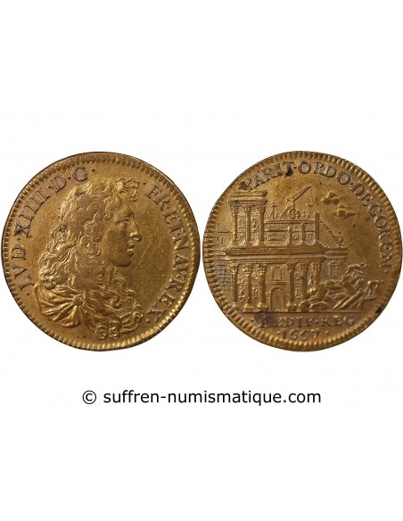 BATIMENTS DU ROI, LOUIS XIV - JETON, 1667 - Démolition de la colonade du louvre