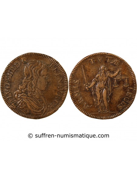 Louis XIV 1 jeton Cuivre 1645