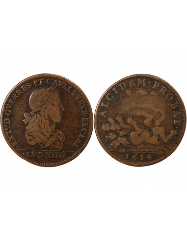 Louis XIV 1 jeton Cuivre 1654