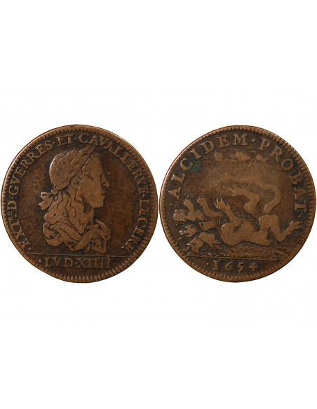 Louis XIV 1 jeton Cuivre 1654