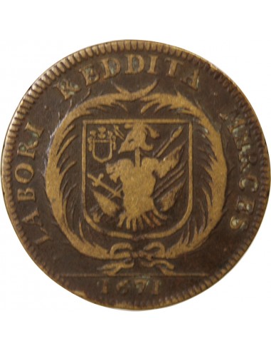 MAIRE D’ANGERS, NICOLAS CUPIF DE TEILDRAS – JETON LAITON - 1671