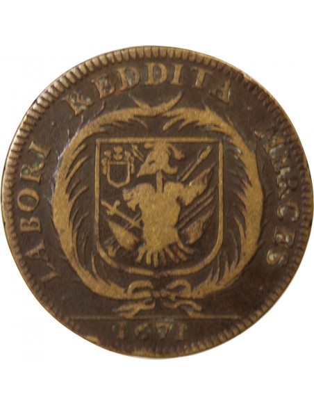 MAIRE D’ANGERS, NICOLAS CUPIF DE TEILDRAS – JETON LAITON - 1671