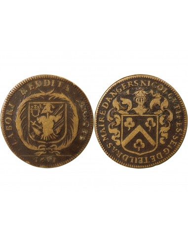 MAIRE D’ANGERS, NICOLAS CUPIF DE TEILDRAS – JETON LAITON - 1671