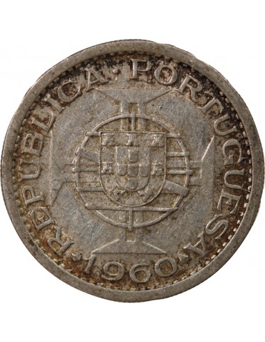 MOZAMBIQUE, COLONIE PORTUGAISE - 5 ESCUDOS ARGENT - 1960