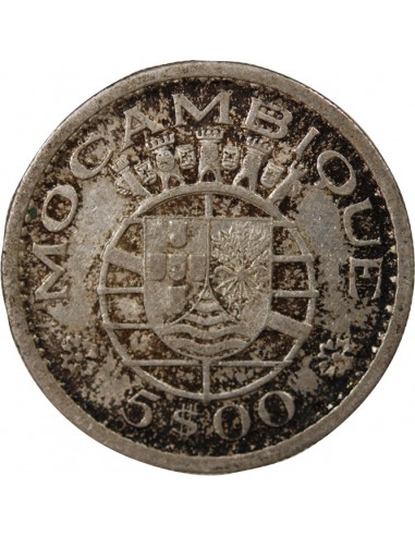 MOZAMBIQUE, COLONIE PORTUGAISE - 5 ESCUDOS ARGENT - 1960