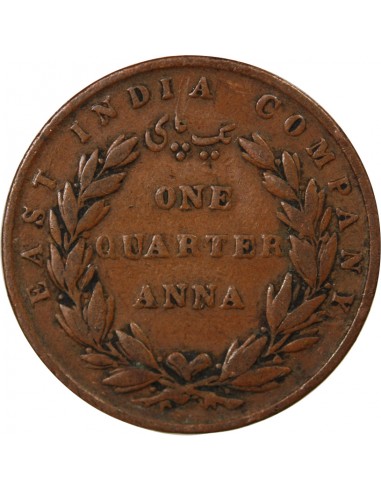 COMPAGNIE DES INDES BRITANNIQUES - 1/4 ANNA - 1835, MADRAS