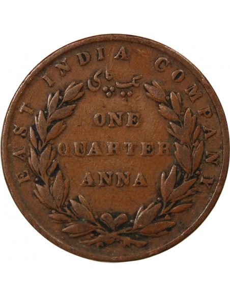 COMPAGNIE DES INDES BRITANNIQUES - 1/4 ANNA - 1835, MADRAS