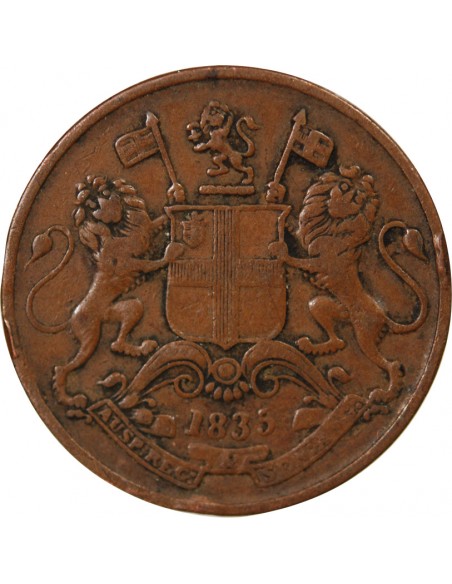 COMPAGNIE DES INDES BRITANNIQUES - 1/4 ANNA - 1835, MADRAS