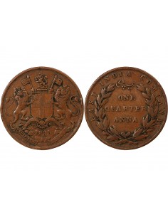 COMPAGNIE DES INDES BRITANNIQUES - 1/4 ANNA - 1835, MADRAS 2