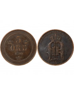 SUEDE, OSCAR II - 5 ÖRE - 1890 2
