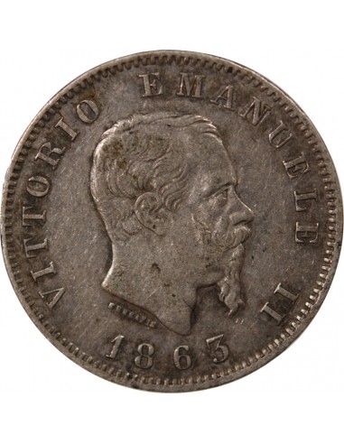 ITALIE, VICTOR EMMANUEL II - 1 LIRE ARGENT - 1863, M MILAN