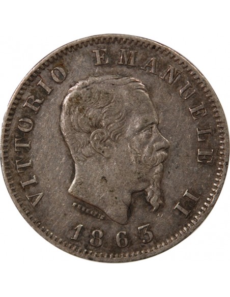 ITALIE, VICTOR EMMANUEL II - 1 LIRE ARGENT - 1863, M MILAN