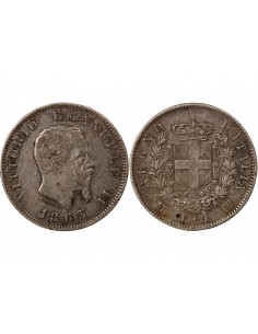 ITALIE, VICTOR EMMANUEL II - 1 LIRE ARGENT - 1863, M MILAN 2