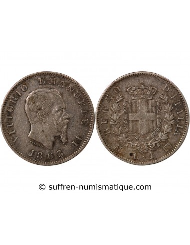 ITALIE, VICTOR EMMANUEL II - 1 LIRE ARGENT - 1863, M MILAN
