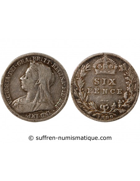 ROYAUME-UNI, VICTORIA - 6 PENCE ARGENT - 1899