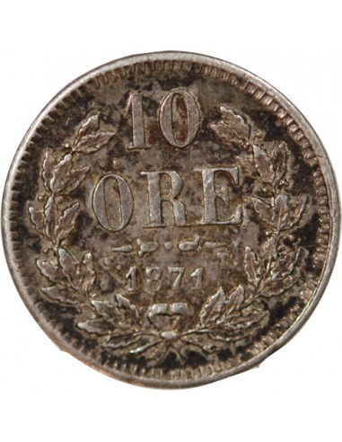 SUÈDE, CARL XV - 10 ÖRE, 1871, ST