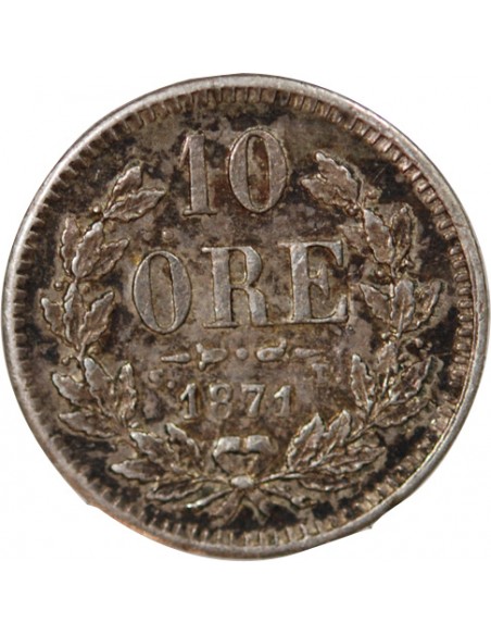 SUÈDE, CARL XV - 10 ÖRE, 1871, ST