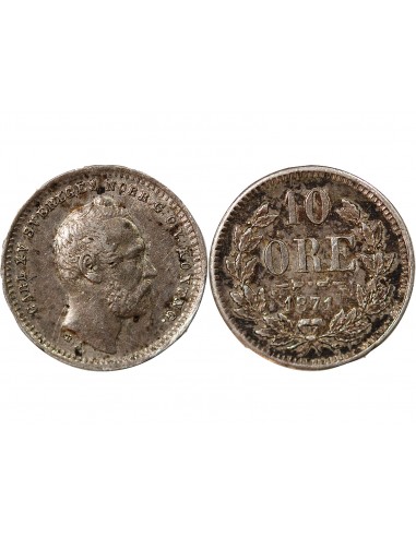 SUÈDE, CARL XV - 10 ÖRE, 1871, ST