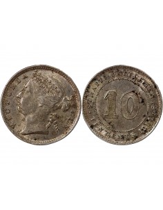 ETABLISSEMENTS DES DETROITS, VICTORIA - 10 CENTS - 1897 LONDRES 2