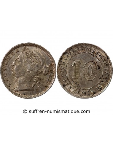 ETABLISSEMENTS DES DETROITS, VICTORIA - 10 CENTS - 1897 LONDRES