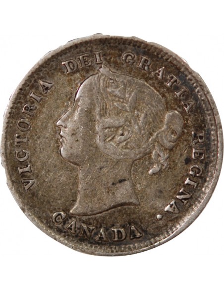CANADA, VICTORIA - 5 CENTS ARGENT - 1885