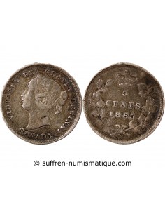 CANADA, VICTORIA - 5 CENTS ARGENT - 1885