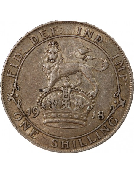 ROYAUME-UNI, GEORGE V - SHILLING ARGENT - 1ere EFFIGIE, 1918