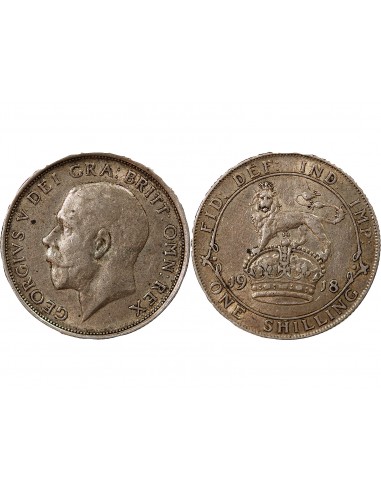 ROYAUME-UNI, GEORGE V - SHILLING ARGENT - 1ere EFFIGIE, 1918