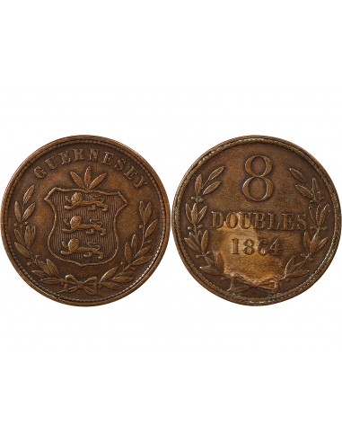 GUERNESEY - 8 DOUBLES - 1864
