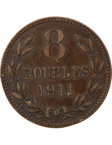 GUERNESEY - 8 DOUBLES - 1911, H HEATON