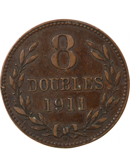 GUERNESEY - 8 DOUBLES - 1911, H HEATON