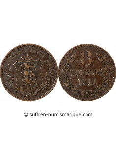GUERNESEY - 8 DOUBLES - 1911, H HEATON