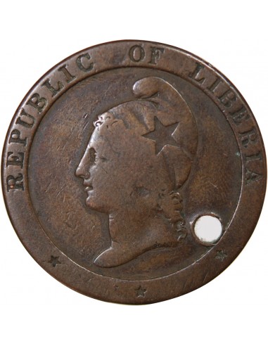 LIBERIA - 2 CENTS - 1847