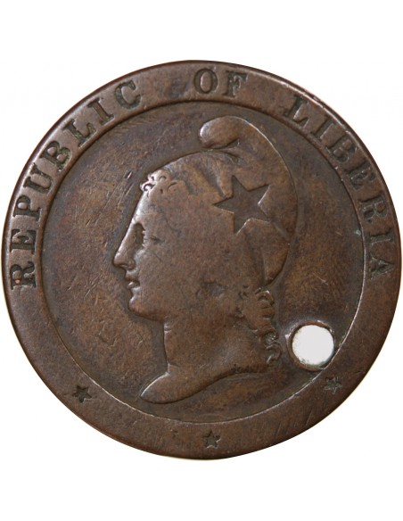 LIBERIA - 2 CENTS - 1847