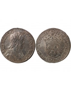 LOUIS XIV - 1/2 ECU A LA MECHE LONGUE - 1650, G POITIERS 2