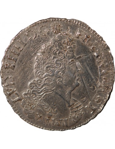 LOUIS XIV - 1/2 ECU AUX PALMES, REFORME, ARGENT - 1695, E TOURS