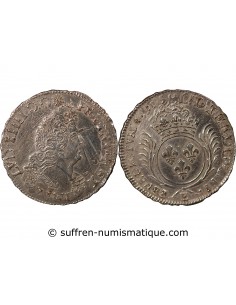 LOUIS XIV - 1/2 ECU AUX PALMES, REFORME, ARGENT - 1695, E TOURS