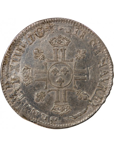 LOUIS XIV - 1/2 ECU AUX INSIGNES, REFORME, ARGENT - 1701 A PARIS