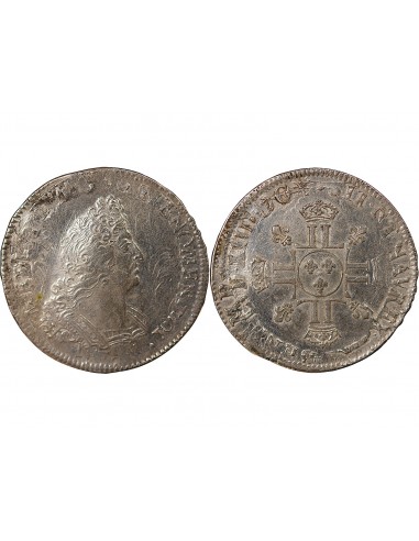 LOUIS XIV - 1/2 ECU AUX INSIGNES, REFORME, ARGENT - 1701 A PARIS
