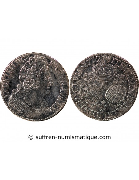 LOUIS XIV - 1/2 ECU AUX 3 COURONNES - 1712 A PARIS