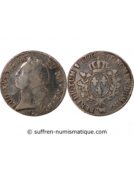 LOUIS XV - ECU DE BEARN AU BANDEAU, ARGENT - 1770, PAU