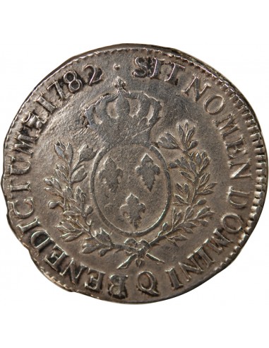 LOUIS XVI - ECU AUX RAMEAUX D'OLIVIER, ARGENT - 1782, Q PERPIGNAN