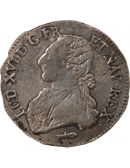 LOUIS XVI - ECU AUX RAMEAUX D'OLIVIER, ARGENT - 1782, Q PERPIGNAN